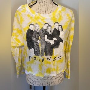 FRIENDS-PORTRAIT LONG SLEEVE CROP TIE DYE TEE NEW WITHOUT TAGS SIZE LARGE